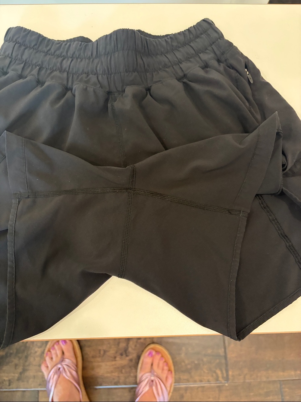 Lululemon Black Athletic Shorts with Elastic Waist 5 inch inseam - Picture 5 of 7